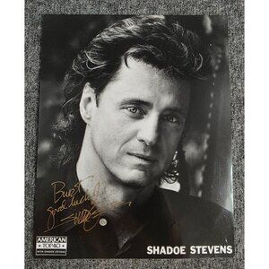 Autographed Shadoe Stevens American Top 40 Promo Photo 8x10 Black White
